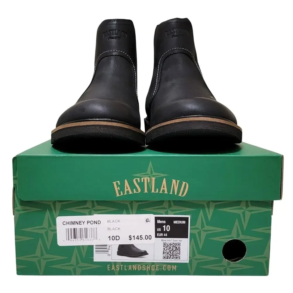 Eastland Men Chimney Pond Chelsea Ankle Boots Size US 10D Black Leather